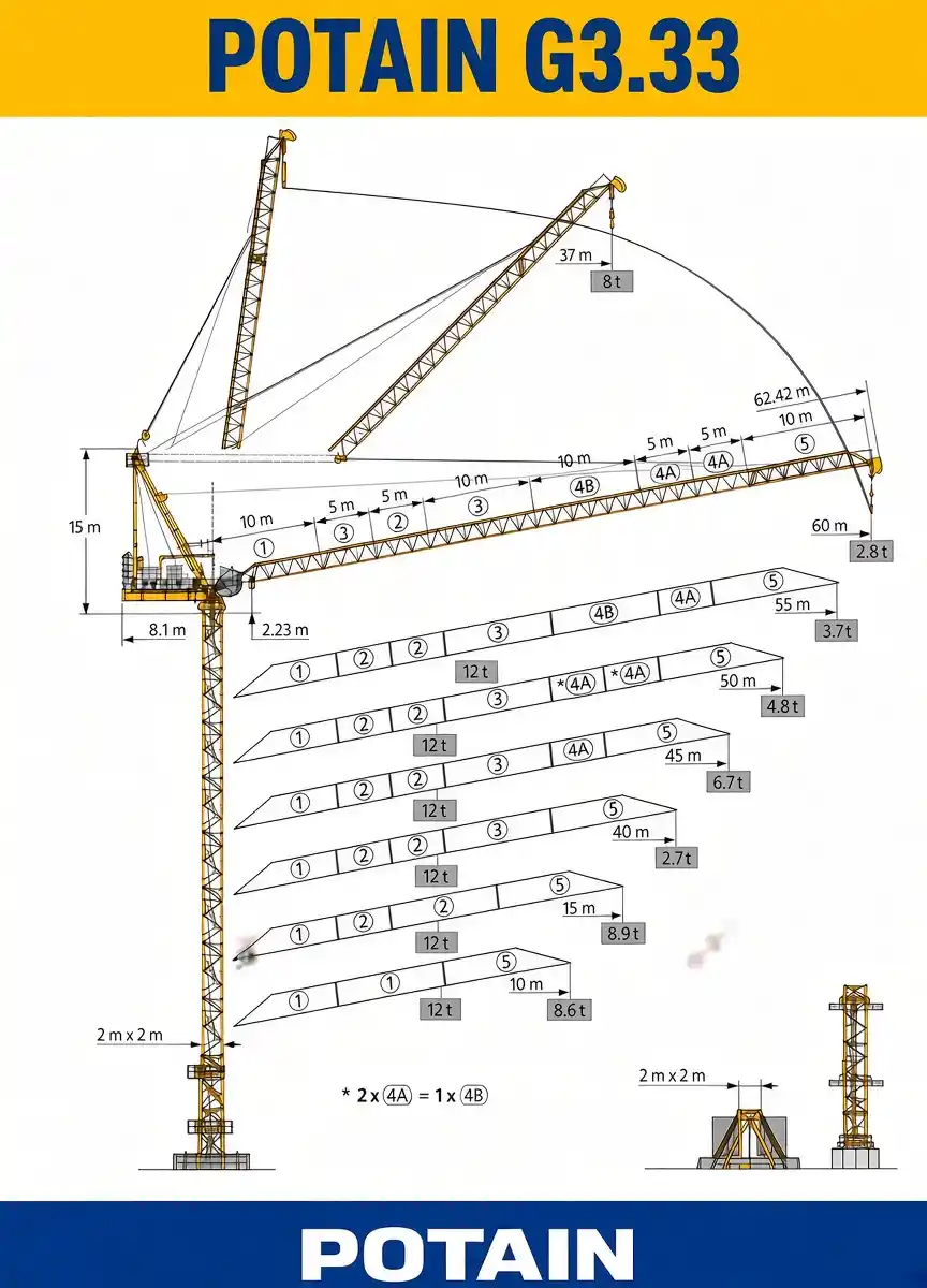 تاور کرین پتن POTAIN G3.33