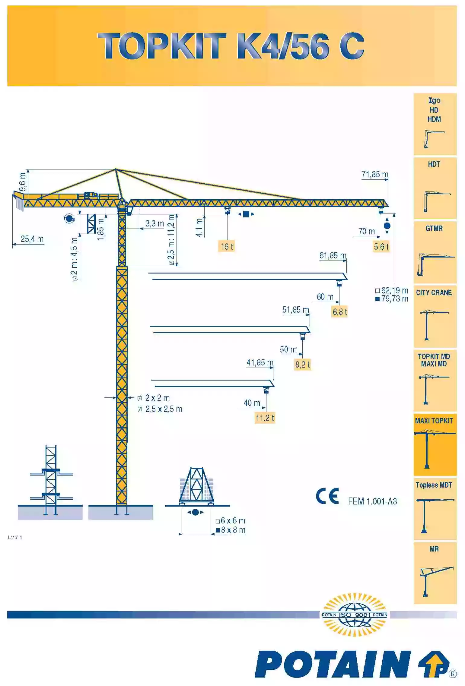تاور کرین پتن POTAIN K4.56