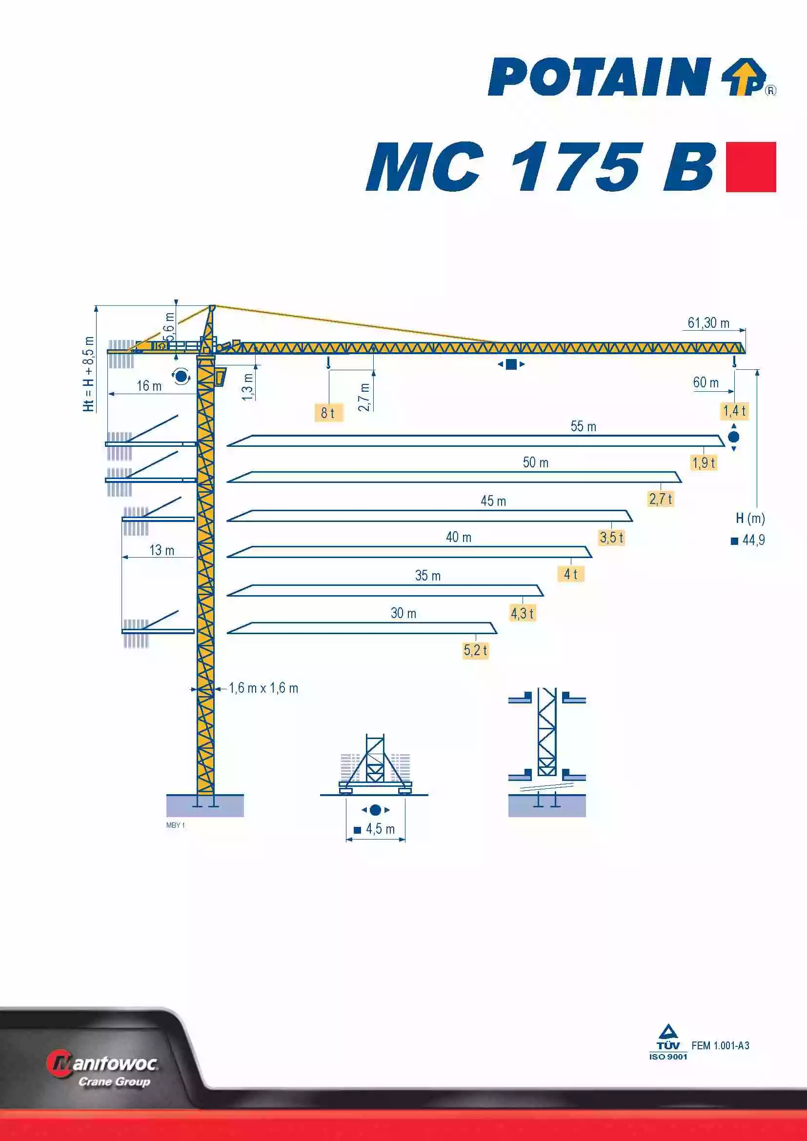 تاور کرین پتن POTAIN  MC175B