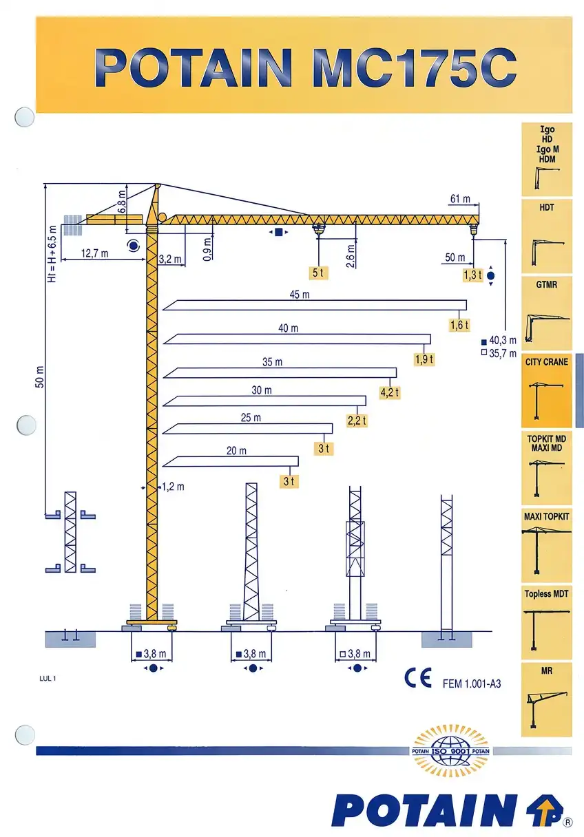 تاور کرین  پتن POTAIN MC175C
