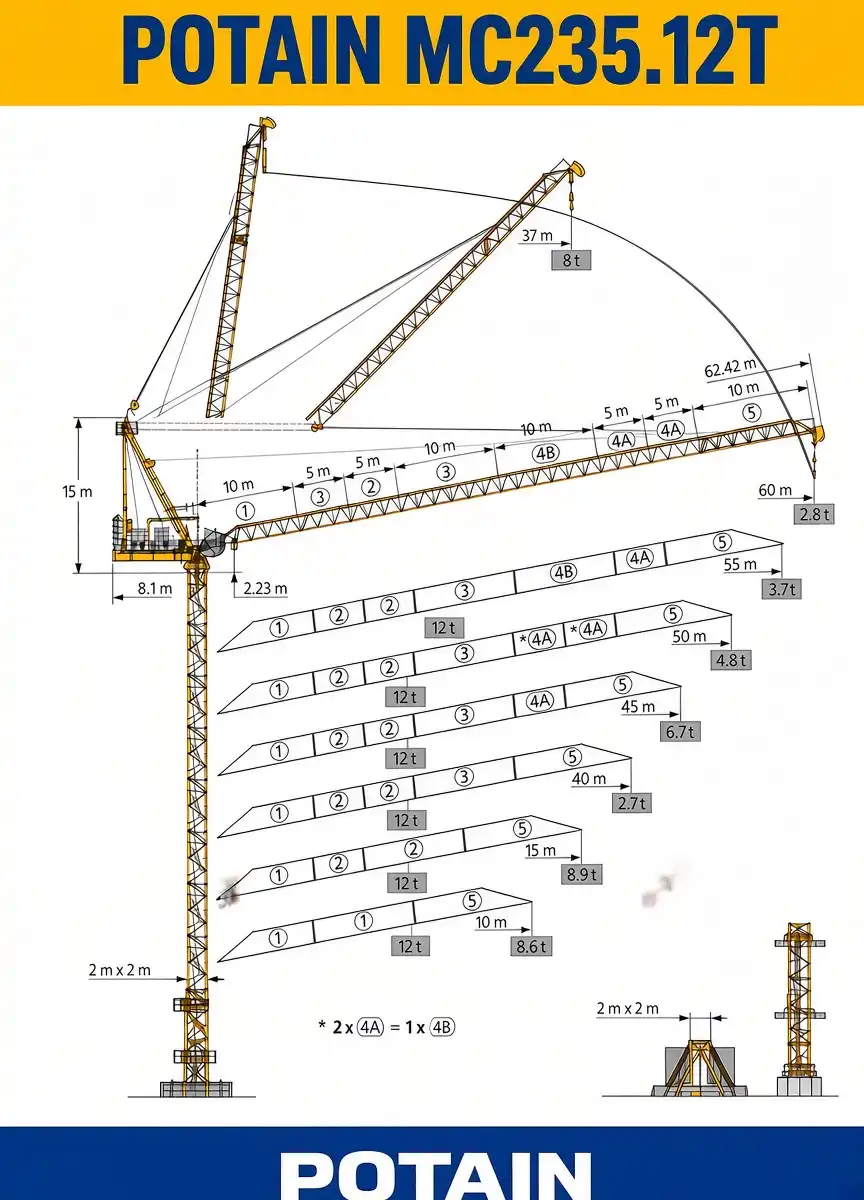 تاور کرین پتن POTAIN MC235.12T
