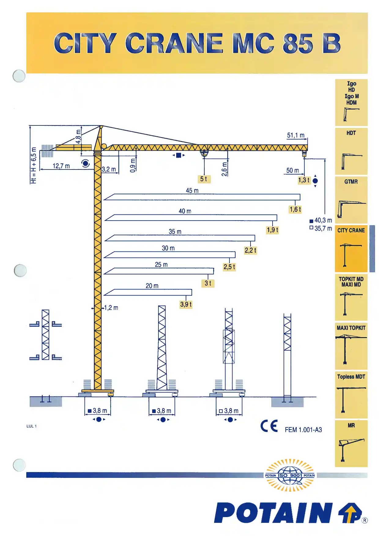 تاور کرین پتن POTAIN  MC85B
